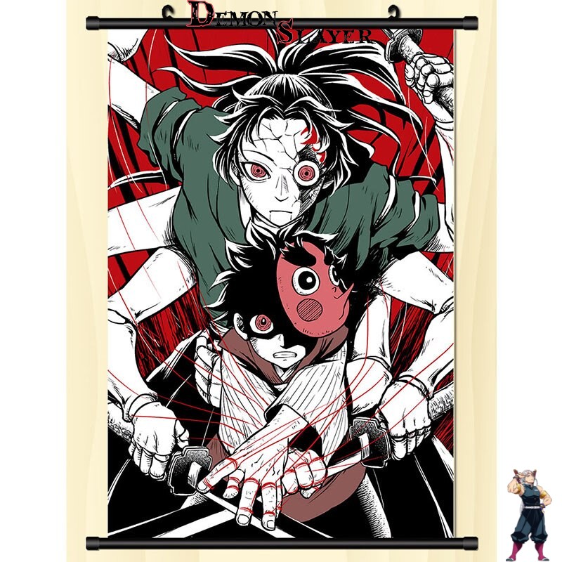 Poster déroulant Demon Slayer Tanjiro et Kokushibo en 20 cm x 30 cm ou 30 cm x 45 cm