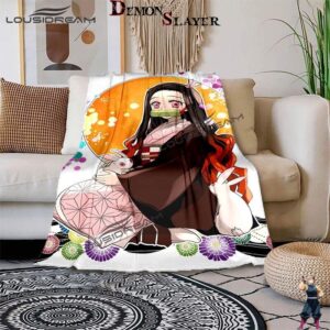 Couverture Demon Slayer Nezuko avec un lapin, 2 tailles