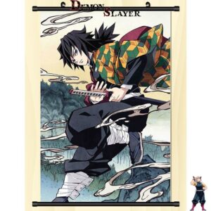 Poster déroulant Demon Slayer Giyu Tomioka avec katana, 2 tailles