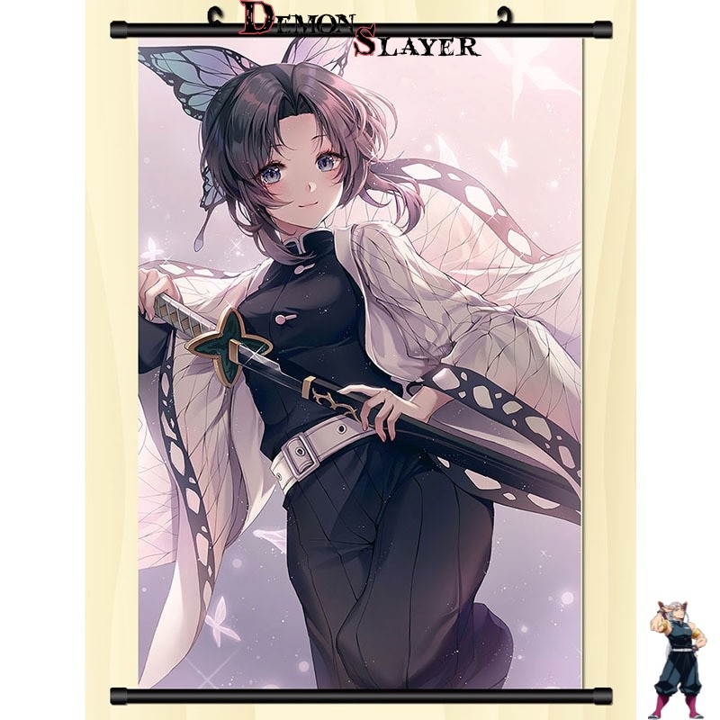 Poster déroulant Demon Slayer Shinobu Kocho avec son katana, 2 tailles
