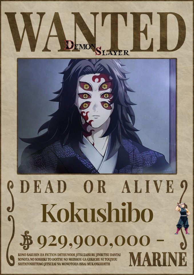 Poster avis de recherche Demon Slayer Kokushibo