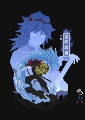 Poster dessin Demon Slayer Giyu Tomioka, formats au choix