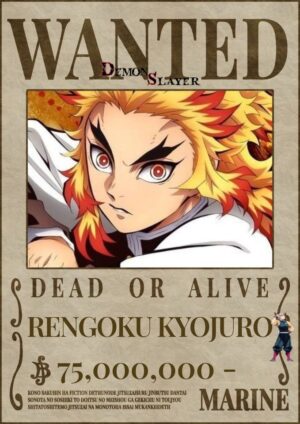 Poster avis de recherche Kyojuro Rengoku Hashira Demon Slayer