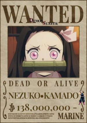Poster avis de recherche Demon Slayer Nezuko Kamado