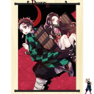 Kakemono mural Demon Slayer - Tanjiro et Nezuko dans sa Boîte