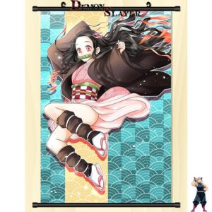 Poster déroulant Demon Slayer Nezuko Kamado sautant, taille au choix