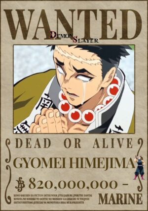Poster avis de recherche Demon Slayer Gyomei Himejima