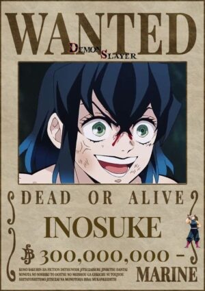 Poster avis de recherche Demon Slayer Inosuke, plusieurs tailles