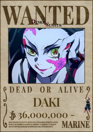 Poster avis de recherche Demon Slayer Daki Kawaii