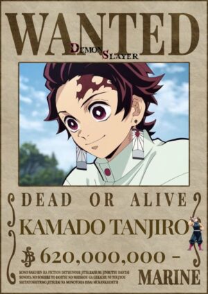 Poster avis de recherche Demon Slayer Tanjiro Kawaii