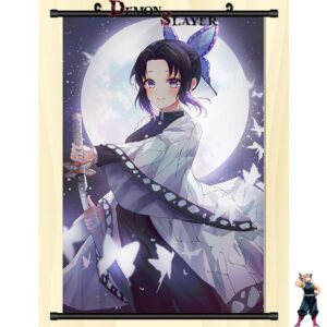 Poster déroulant Demon Slayer Shinobu Kocho sous la pleine lune