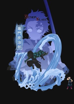 Poster dessin Demon Slayer Tanjiro Kamado, tailles au choix