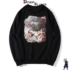 Pull Demon Slayer Inosuke Hashibira avec tête de cochon