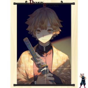 Poster déroulant Demon Slayer Zenitsu Kawaii, format 20 x 30 ou 30 x 45