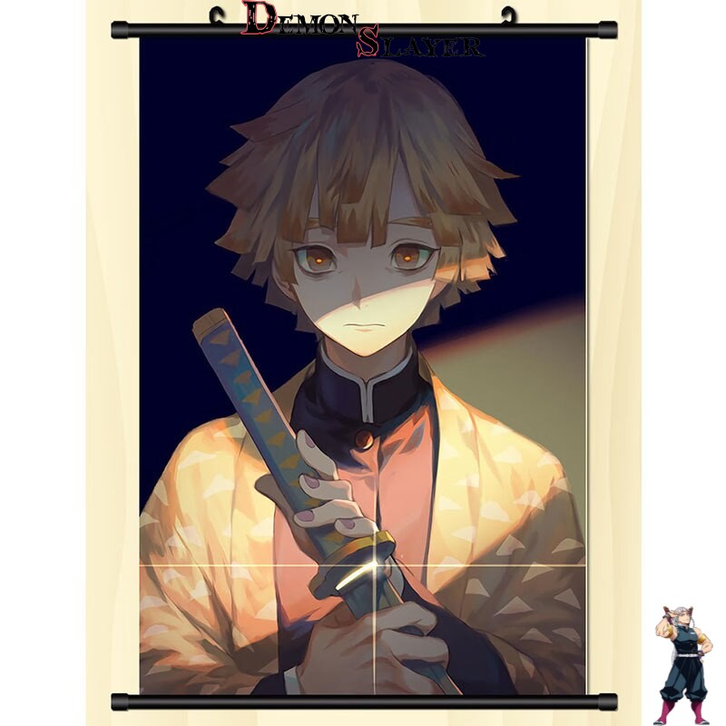 Poster déroulant Demon Slayer Zenitsu Kawaii, format 20 x 30 ou 30 x 45