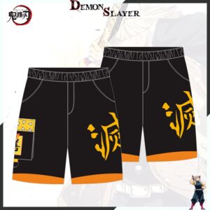 Short de sport Demon Slayer Zenitsu kawaii avec logo