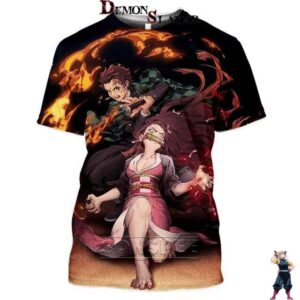 T-shirt Demon Slayer Tanjiro Souffle du Soleil, du XS au 6XL