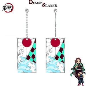 Boucles d'oreilles Demon Slayer Tanjiro Kamado, Souffle de l'Eau