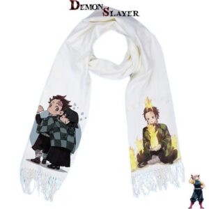 Écharpe blanche Demon Slayer Tanjiro Kawaii
