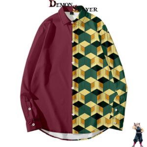 Chemise Giyu Demon Slayer manches longues