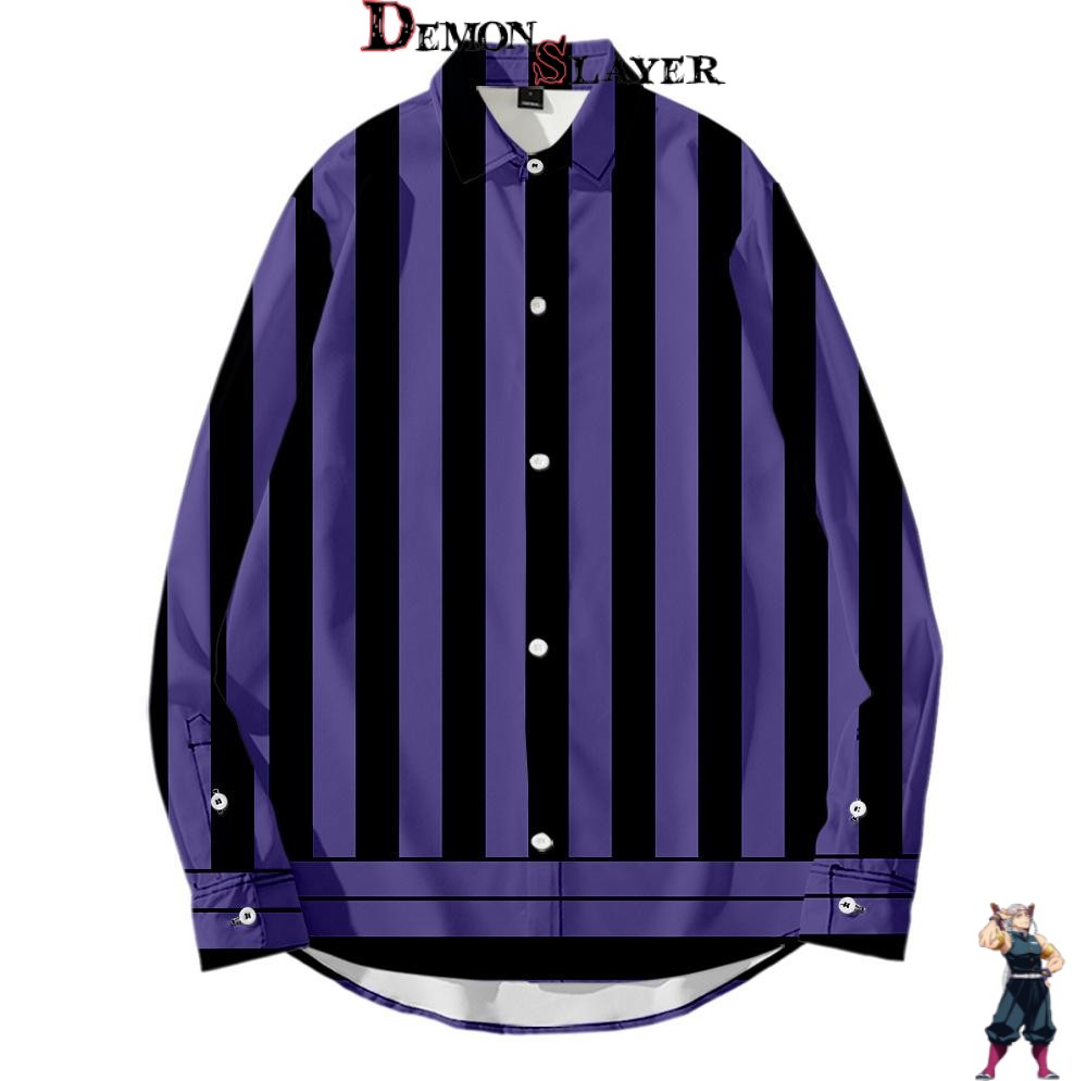 Chemise Iguro Demon Slayer a manches longues