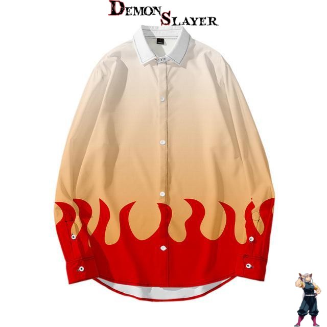 Chemise Rengoku Demon Slayer à manches longues