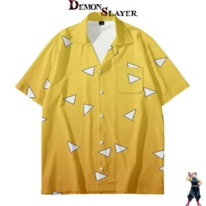 Chemise Zenitsu Demon Slayer avec tailles du XS au 6XL