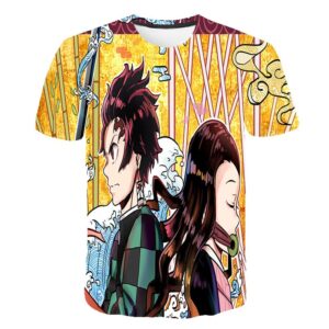 T-shirt Demon Slayer Tanjiro et Nezuko dos à dos