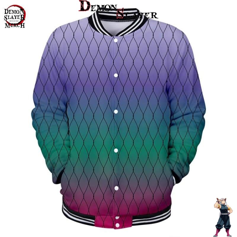 Veste baseball Demon Slayer Kimetsu motif Butterfly Estate
