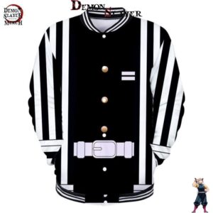 Veste baseball Demon Slayer Obanai Iguro, coloris Black and White ou Purple