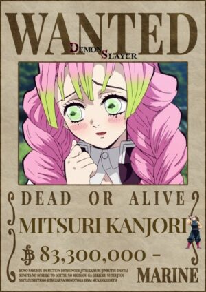 Poster avis de recherche Demon Slayer Mitsuri Kanroji Kawaii, plusieurs tailles