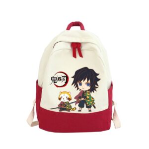 Sac à dos Demon Slayer Giyu rouge et beige