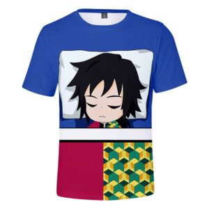 T-shirt Demon Slayer Giyu endormi dans son lit