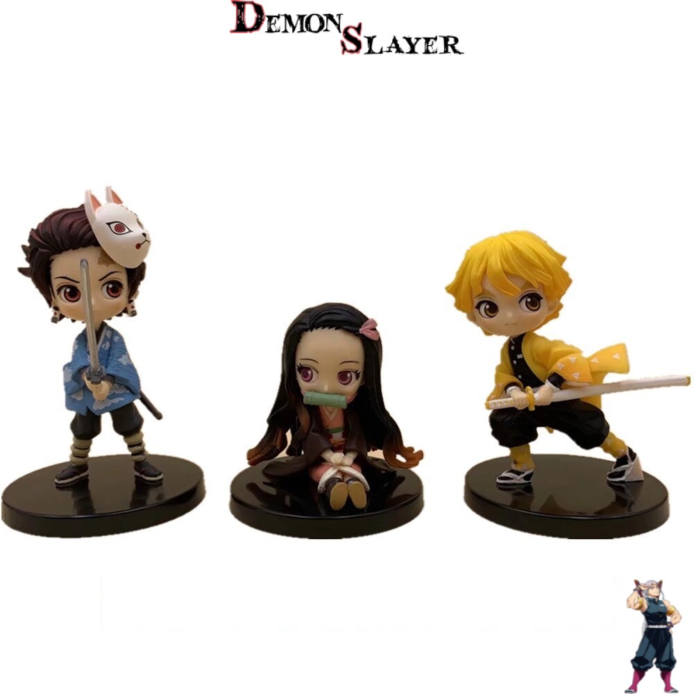 Coffret 3 figurines Demon Slayer Tanjiro Nezuko Zenitsu