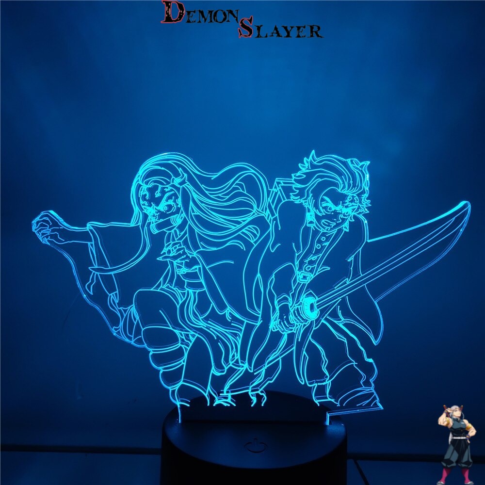 Lampe Demon Slayer Nezuko et Tanjiro Kamado duo
