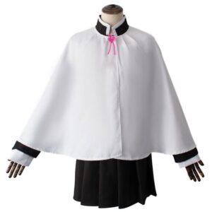 Costume Kanao Tsuyuri Demon Slayer au kimono noir et haori blanc