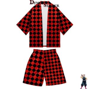 Kimono Demon Slayer tenue rouge du XS au 5XL