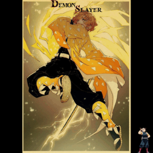 Poster Demon Slayer Zenitsu préparant une attaque en 30x21 cm ou 42x30 cm