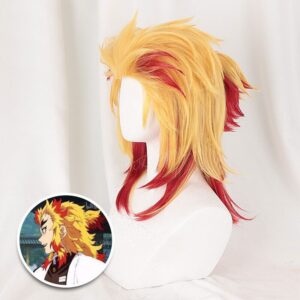 Perruque de Kyojuro Rengoku pour cosplay Demon Slayer