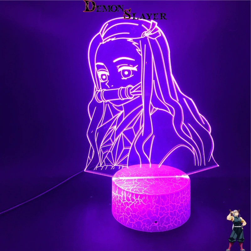 Lampe Nezuko Demon Slayer - 16 couleurs avec télécommande ou 7 couleurs sans télécommande