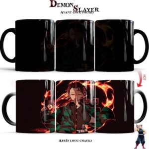 Mug Demon Slayer Tanjiro Kamado motif feu