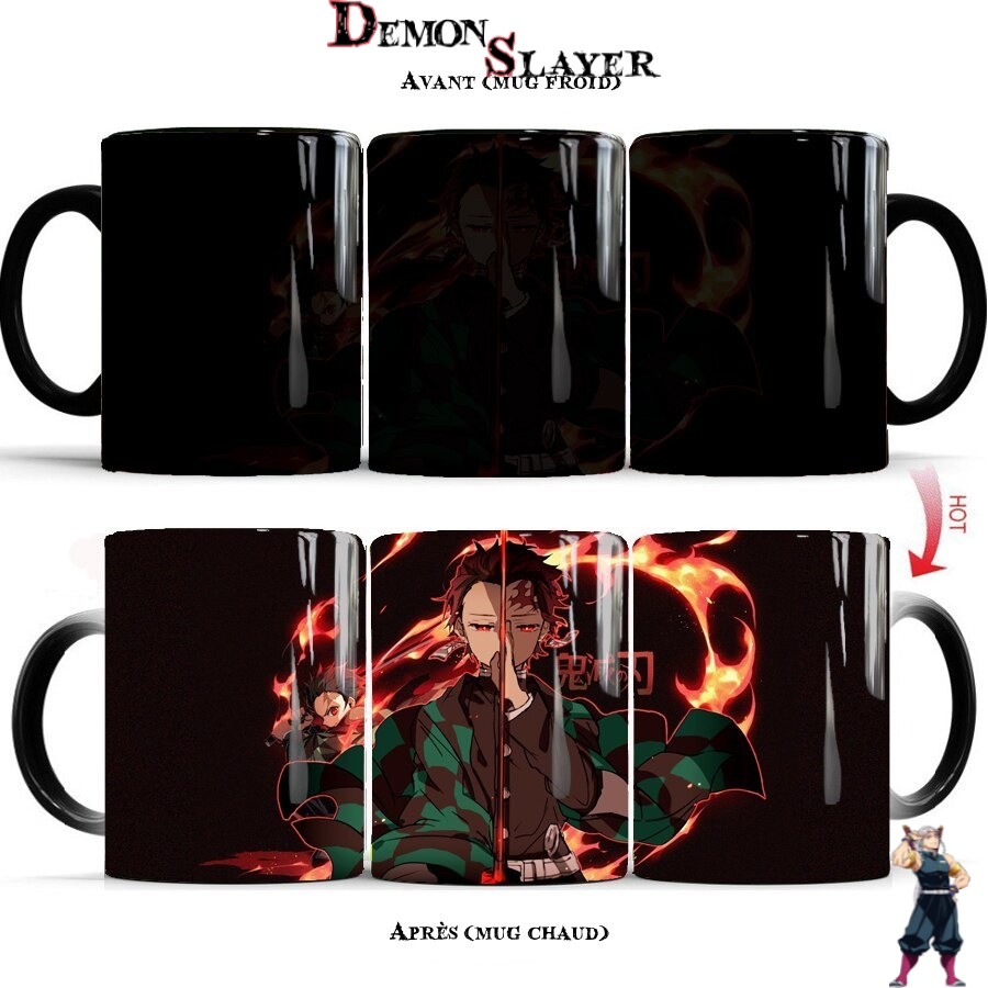 Mug Demon Slayer Tanjiro Kamado motif feu