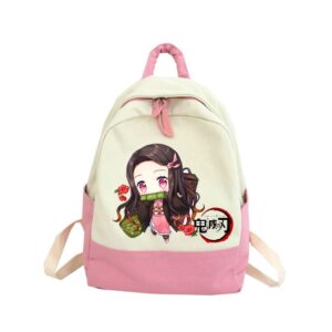 Sac à dos rose et beige Demon Slayer Nezuko Kamado
