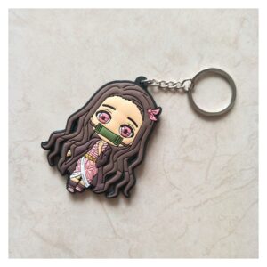 Porte-clé Nezuko Kamado avec bambou Demon Slayer