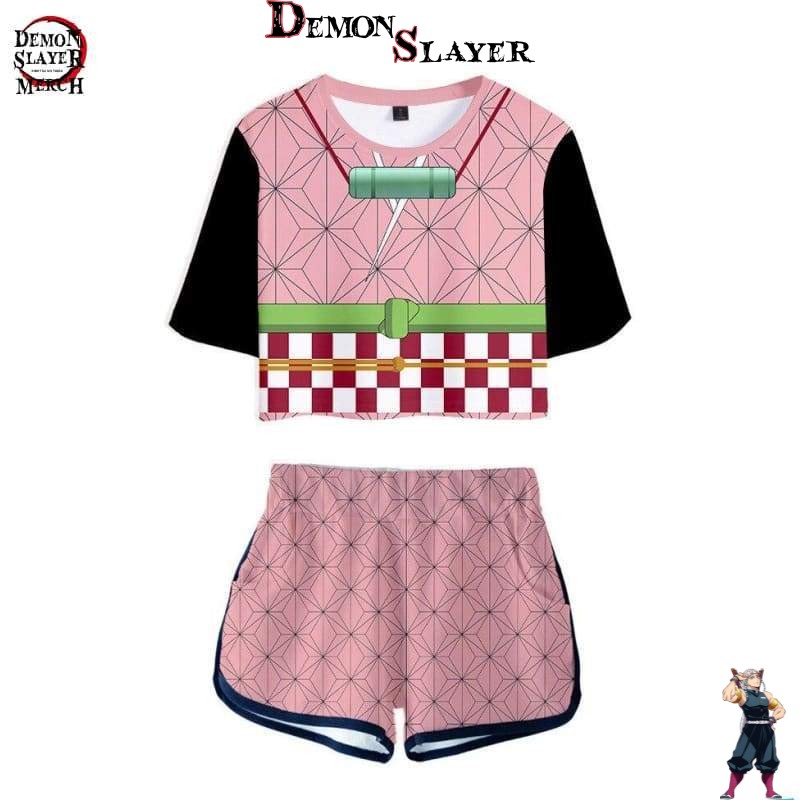 Crop top Nezuko Kamado Demon Slayer tailles XS à XXL