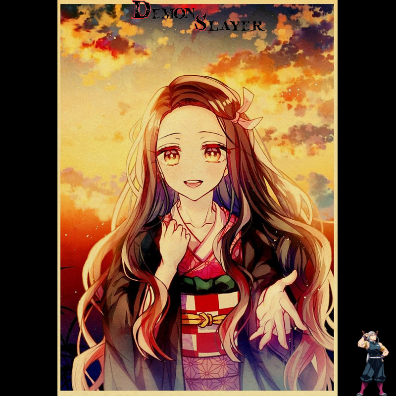 Poster Demon Slayer Nezuko en format 30x21 cm ou 42x30 cm
