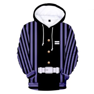 Sweat à capuche Obanai costume bleu Demon Slayer