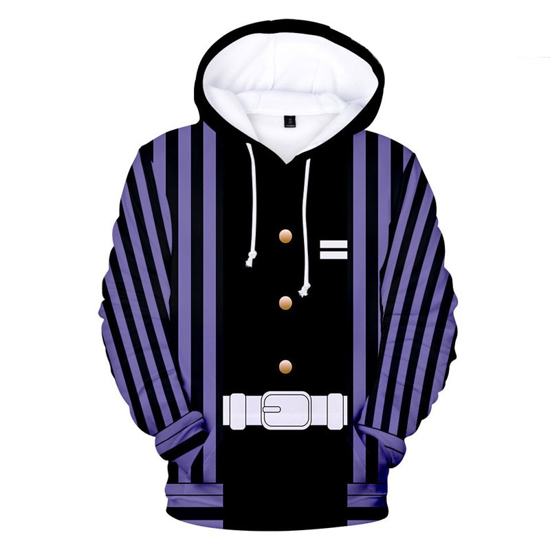 Sweat à capuche Obanai costume bleu Demon Slayer