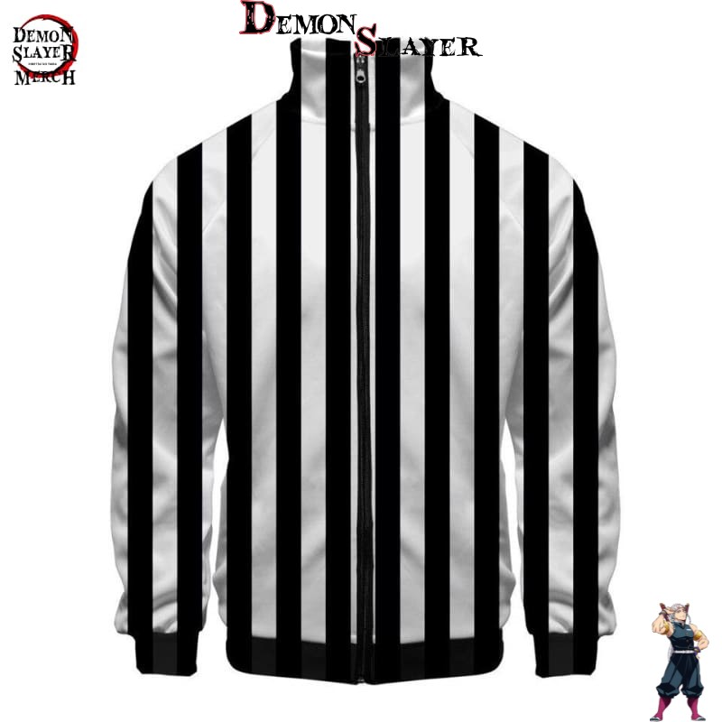 Veste Obanai Iguro Demon Slayer Purple ou Black and White