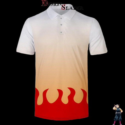 Polo Rengoku Demon Slayer, tailles XXS à 4XL